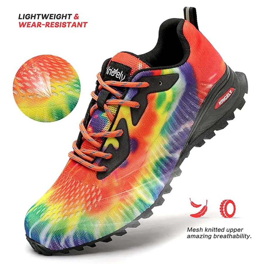 Kricely Men's Trail Running Shoes Breathable Lightweight Gym Shoes, Jogging and Outdoor Sports Hiking Sneakers  Wide Fit
