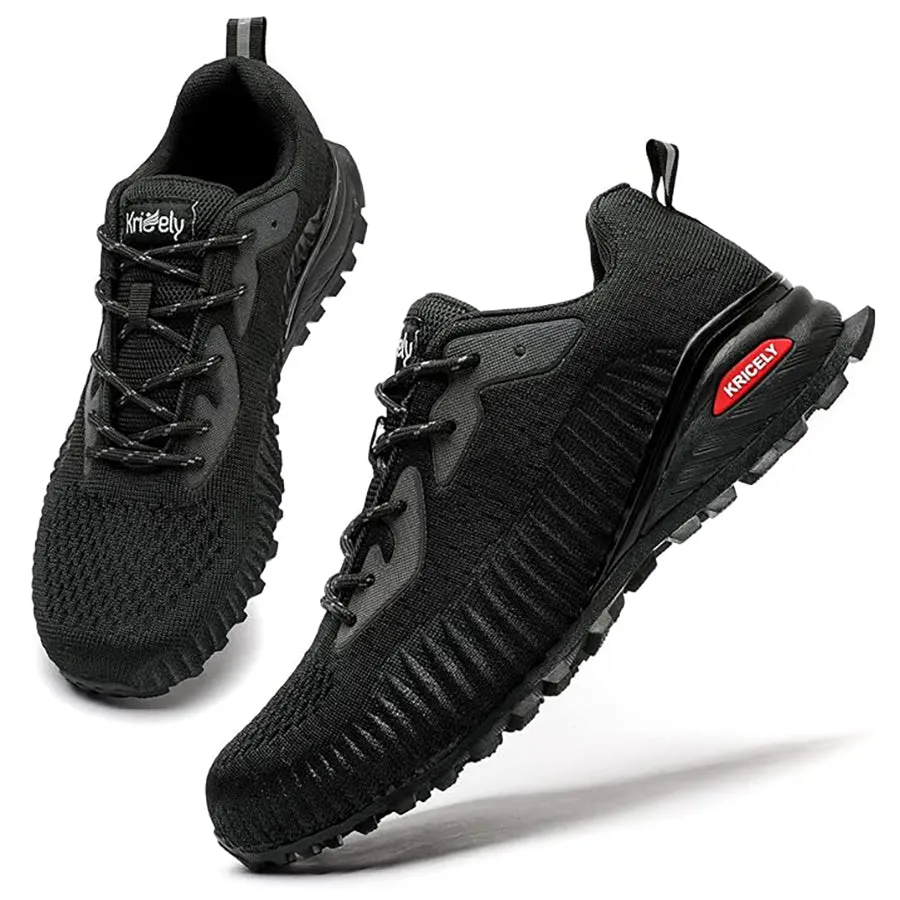 Kricely Men's Trail Running Shoes Breathable Lightweight Gym Shoes, Jogging and Outdoor Sports Hiking Sneakers  Wide Fit