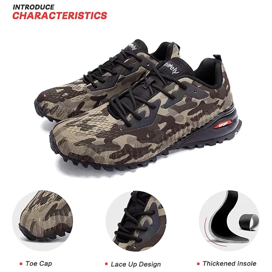 Kricely Men's Trail Running Shoes Breathable Lightweight Gym Shoes, Jogging and Outdoor Sports Hiking Sneakers  Wide Fit