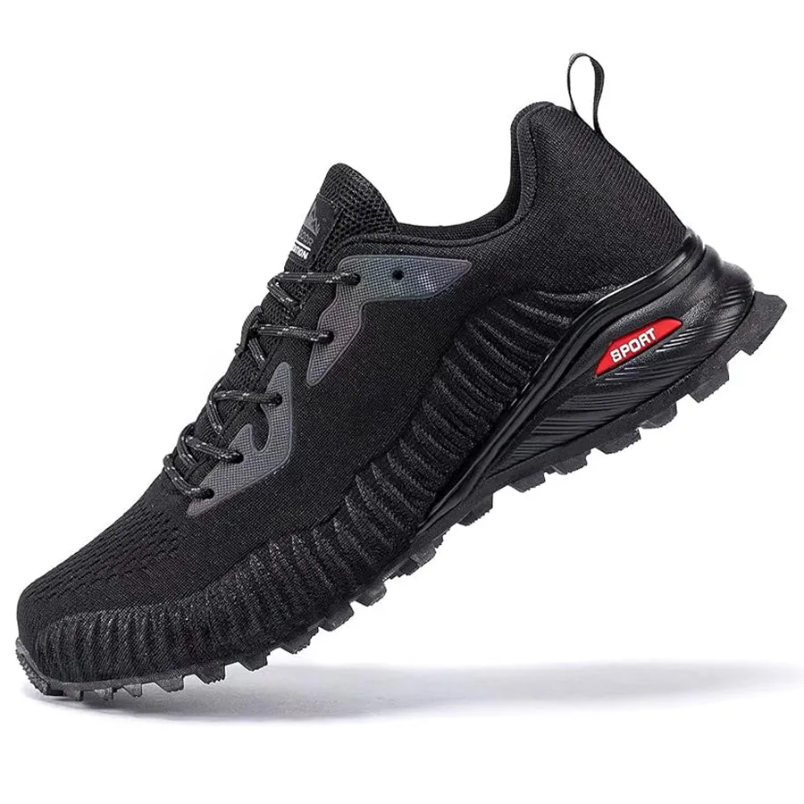 Kricely Men's Trail Running Shoes Breathable Lightweight Gym Shoes, Jogging and Outdoor Sports Hiking Sneakers  Wide Fit