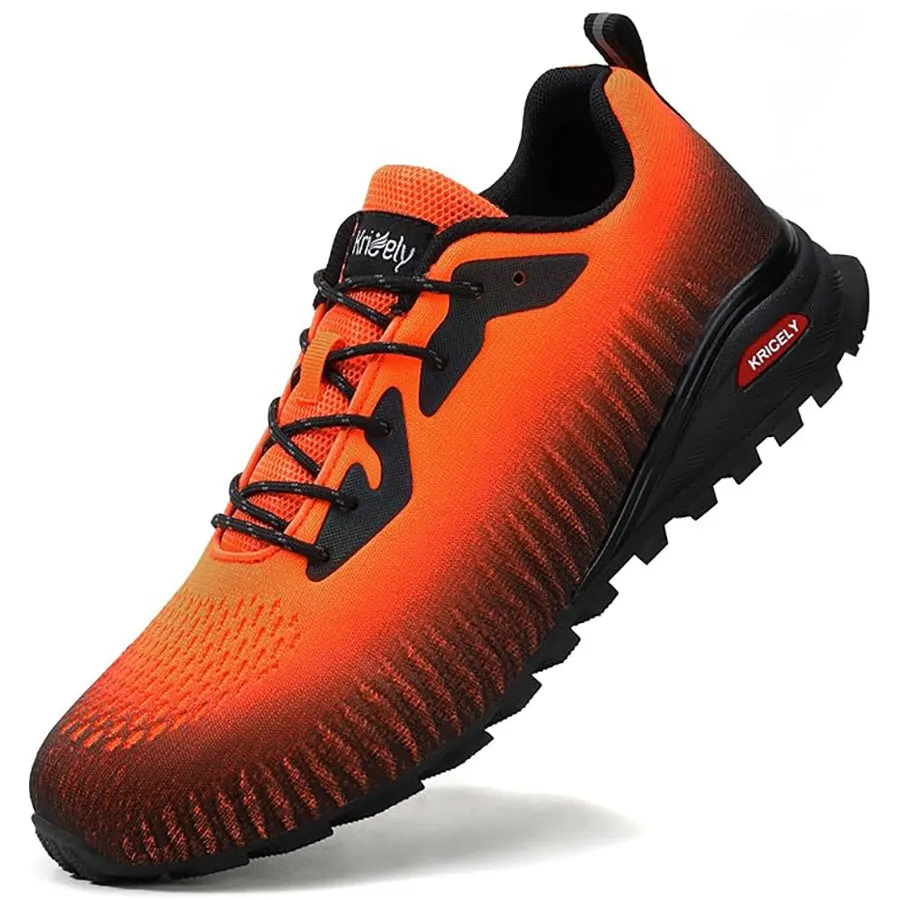Kricely Men's Trail Running Shoes Breathable Lightweight Gym Shoes, Jogging and Outdoor Sports Hiking Sneakers  Wide Fit