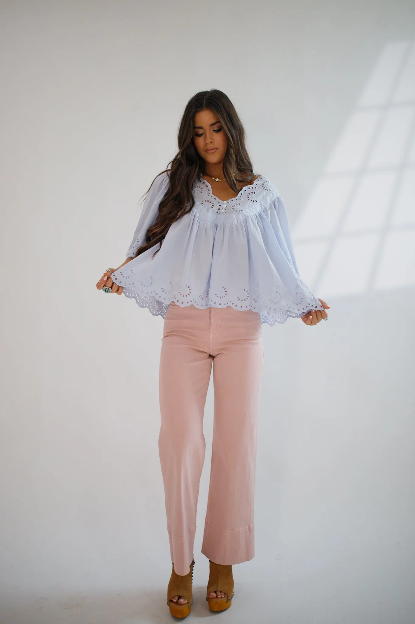 Lania Eyelet Blouse Skyway