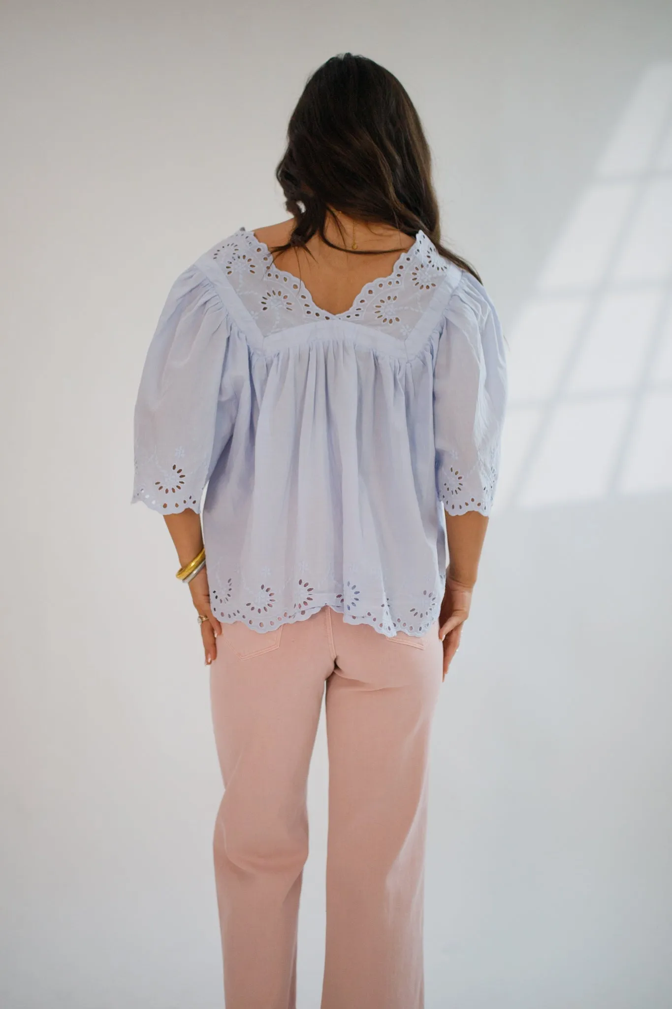 Lania Eyelet Blouse Skyway