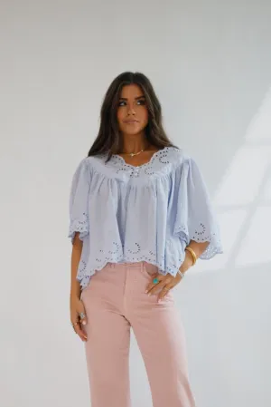 Lania Eyelet Blouse Skyway