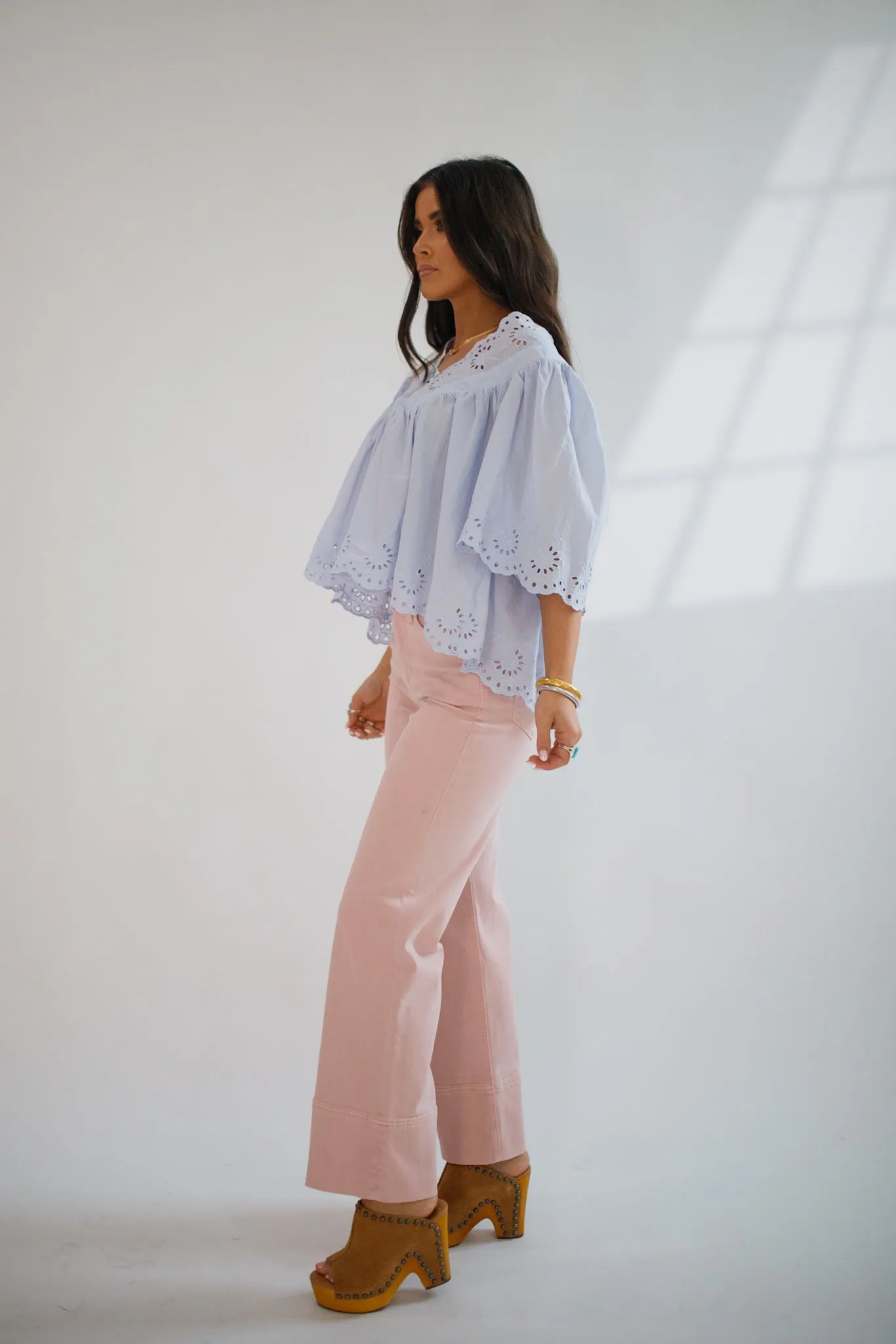 Lania Eyelet Blouse Skyway