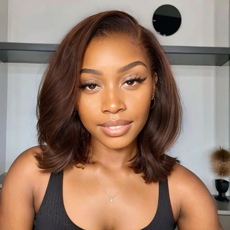 Layered Short Bob 6x5 Pre-Cut Lace Celebrity Style C Part Human Hair Wig
