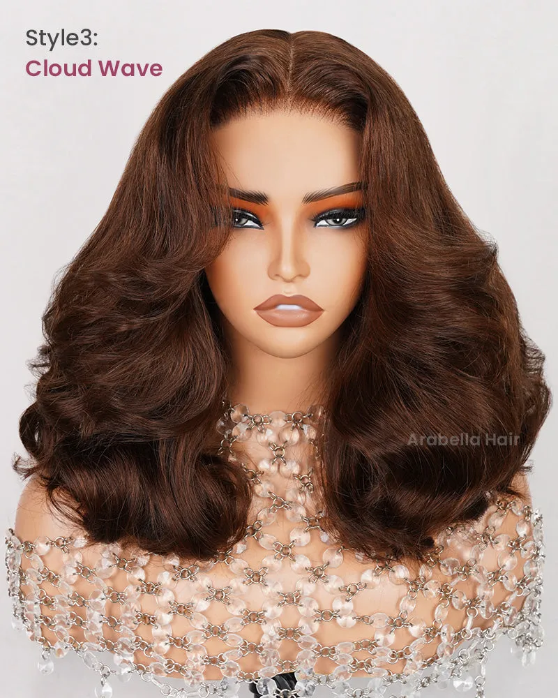 Layered Short Bob 6x5 Pre-Cut Lace Celebrity Style C Part Human Hair Wig