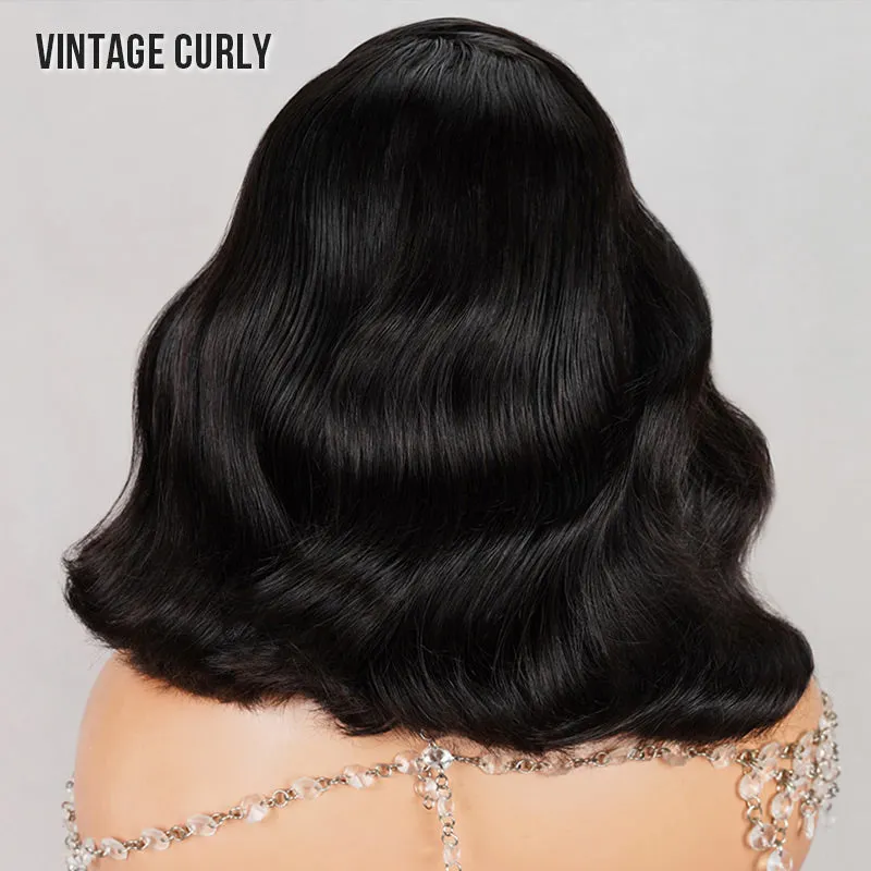 Layered Short Bob 6x5 Pre-Cut Lace Celebrity Style C Part Human Hair Wig