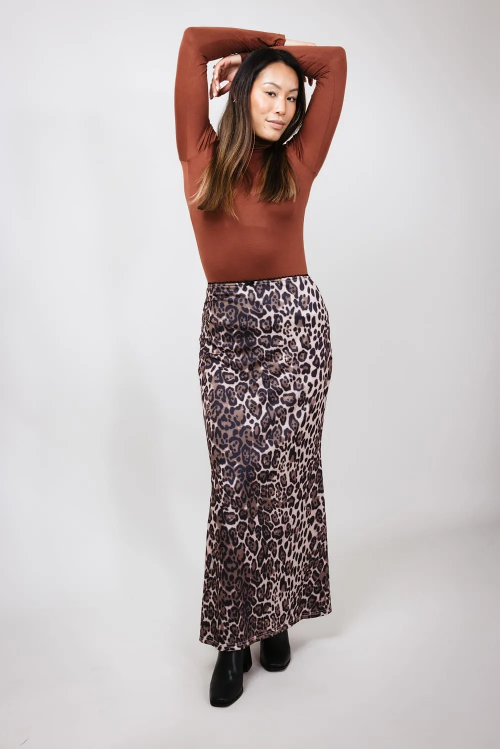 Leopard Print Maxi Skirt for Women in Animal Print | MAS3015-ANIMALPRINT