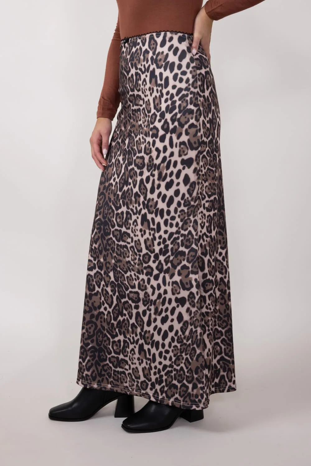 Leopard Print Maxi Skirt for Women in Animal Print | MAS3015-ANIMALPRINT