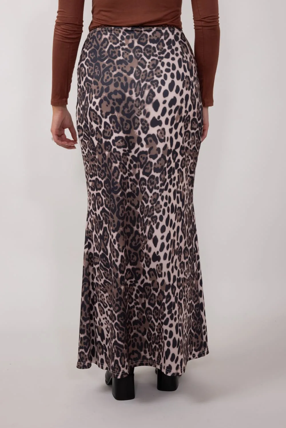 Leopard Print Maxi Skirt for Women in Animal Print | MAS3015-ANIMALPRINT