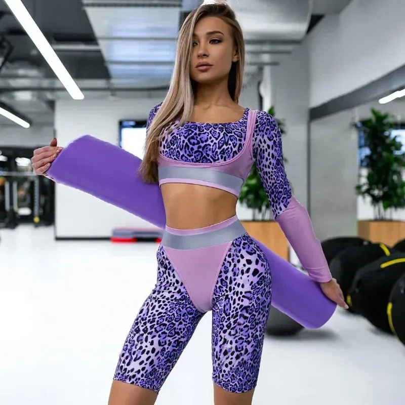 Leopard Yoga Suit for Fitness - Women's Sportswear Tracksuit