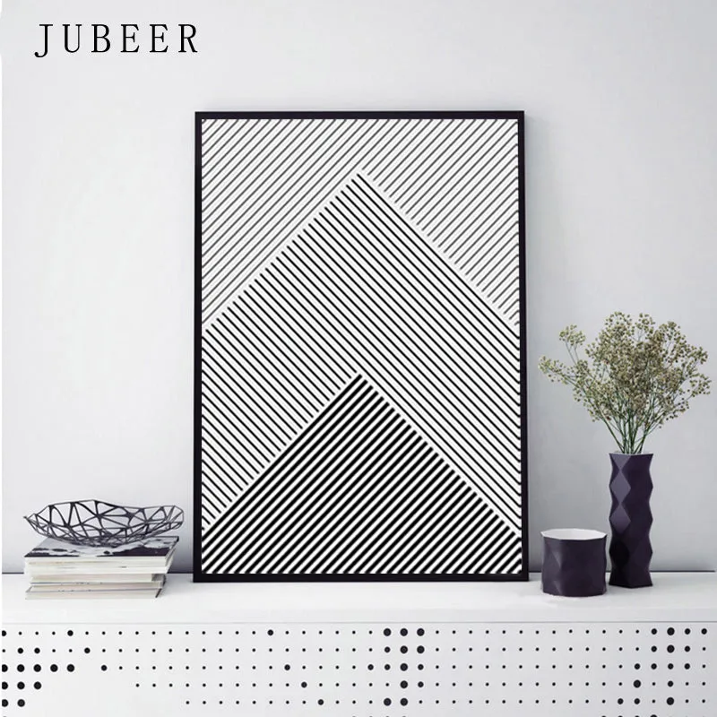 Line Poster Landscape Mountain Forest Wall Art