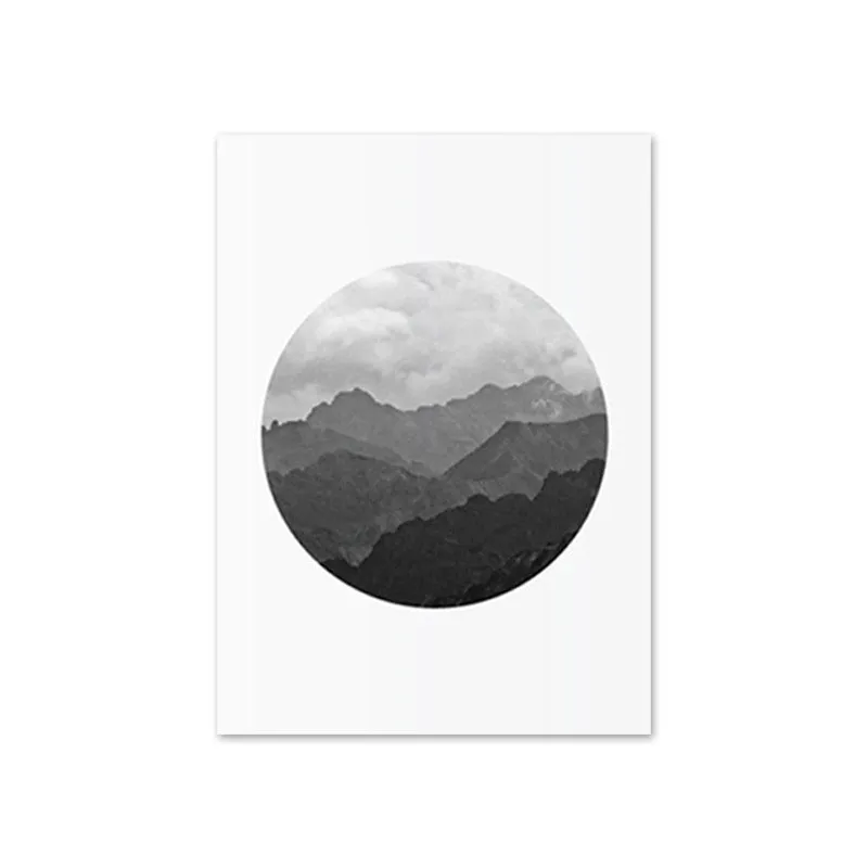 Line Poster Landscape Mountain Forest Wall Art