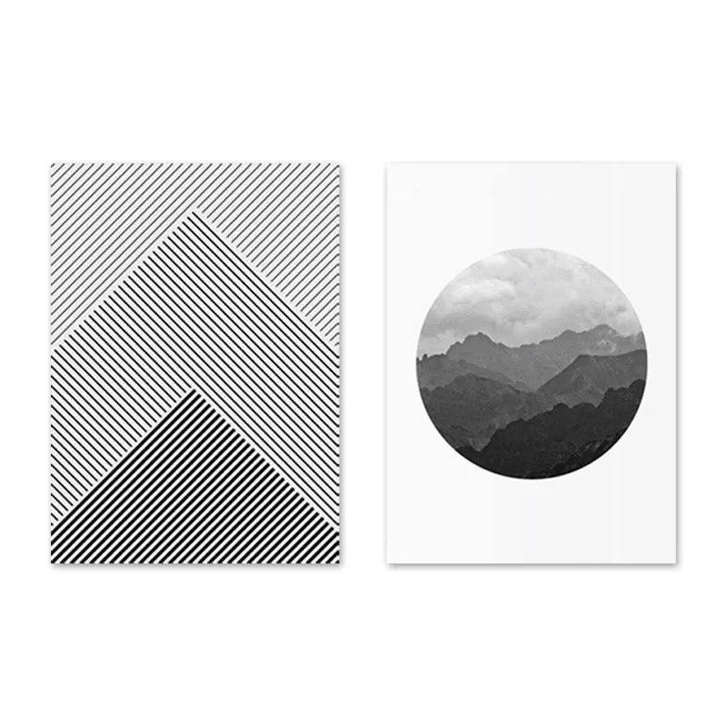 Line Poster Landscape Mountain Forest Wall Art