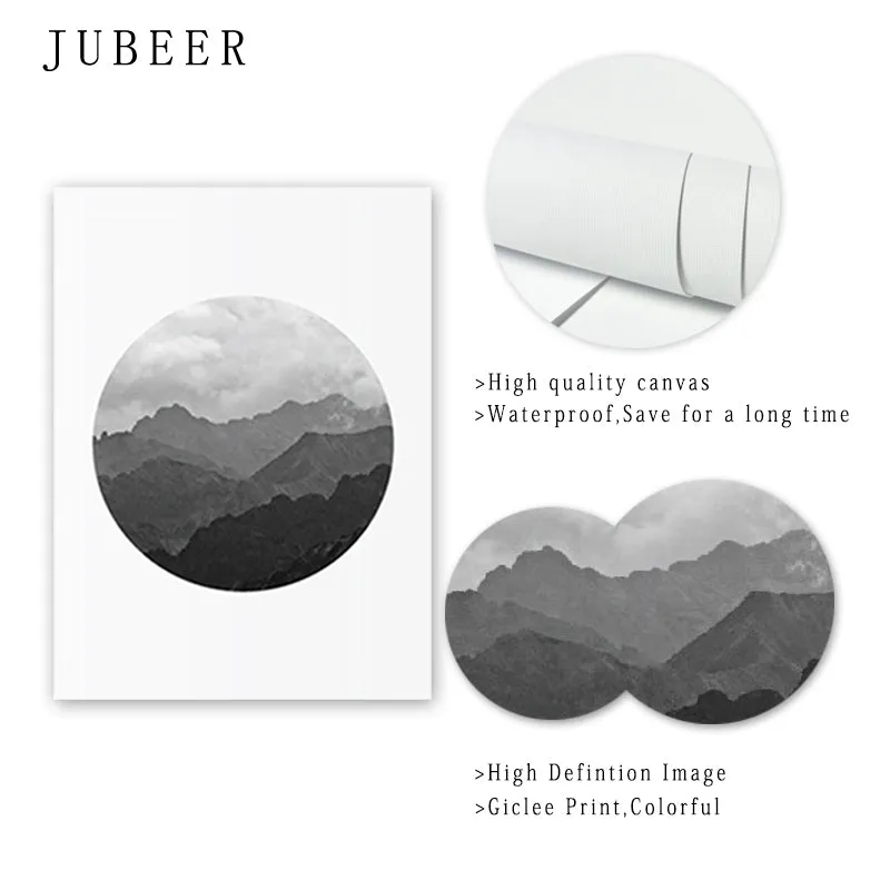 Line Poster Landscape Mountain Forest Wall Art