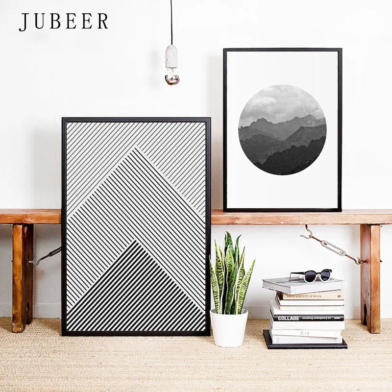 Line Poster Landscape Mountain Forest Wall Art
