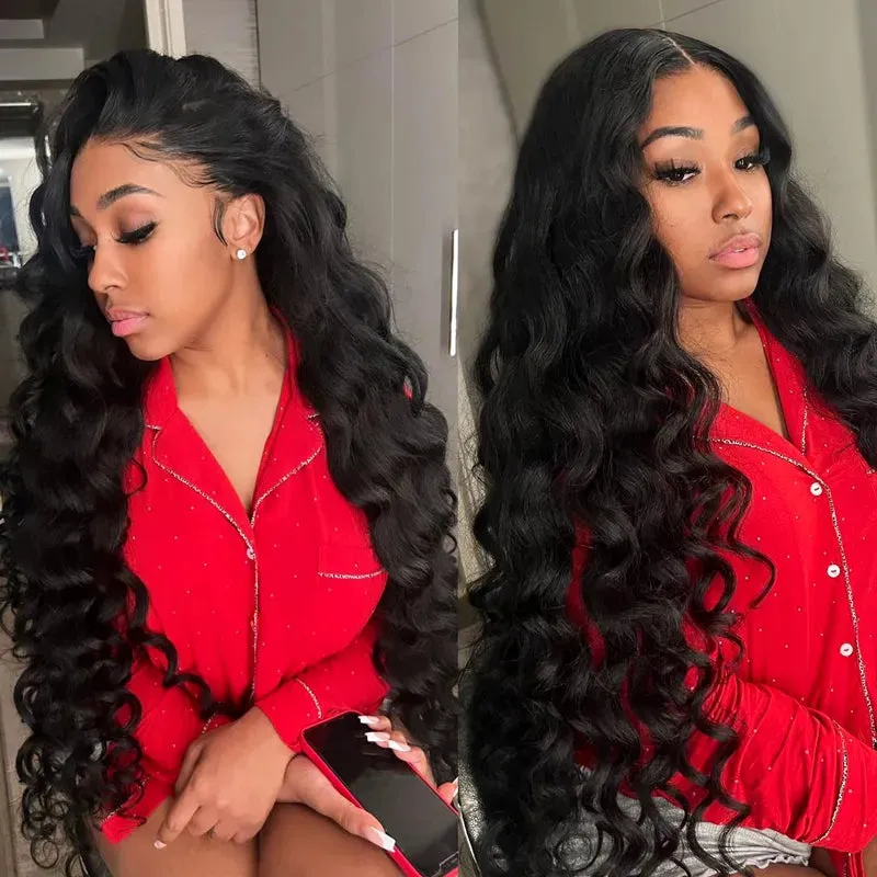Long Wig | Loose Deep Wave 13x6 HD Lace Frontal Wig Natural Black Hair 28-40 Inch