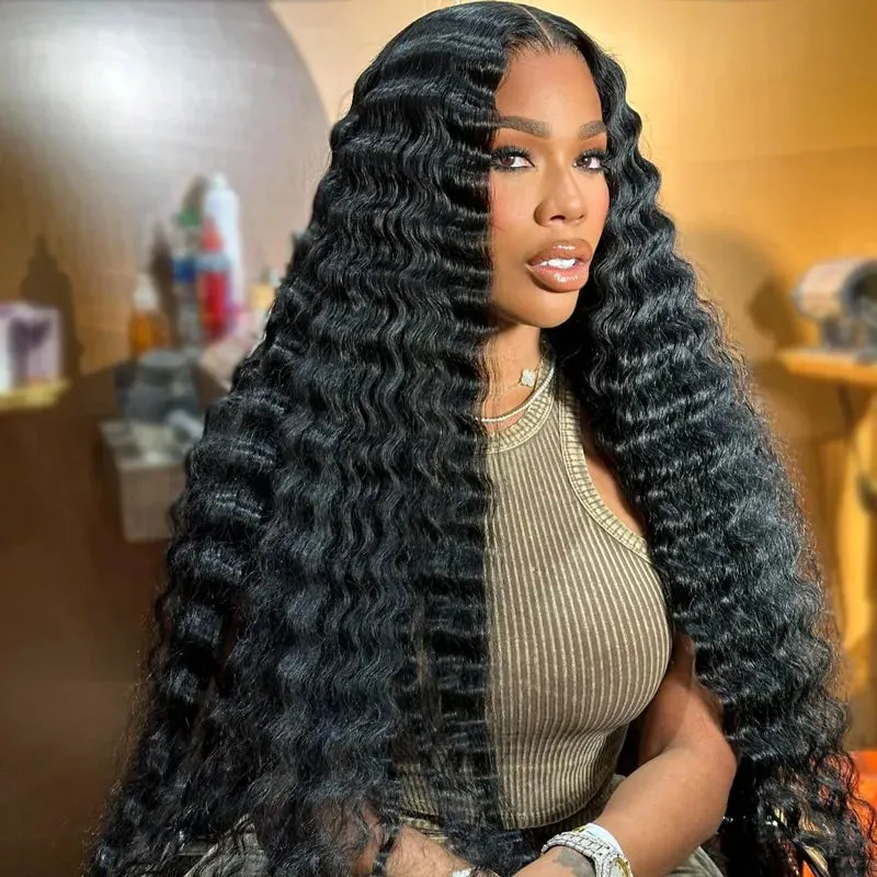 Long Wig | Loose Deep Wave 13x6 HD Lace Frontal Wig Natural Black Hair 28-40 Inch