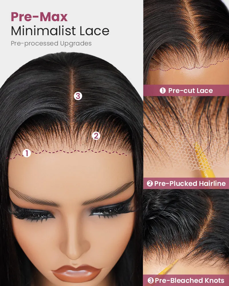 Loose Wave Natural Black Pre-Cut Glueless 6x5 Lace Closure Human Hair Wigs
