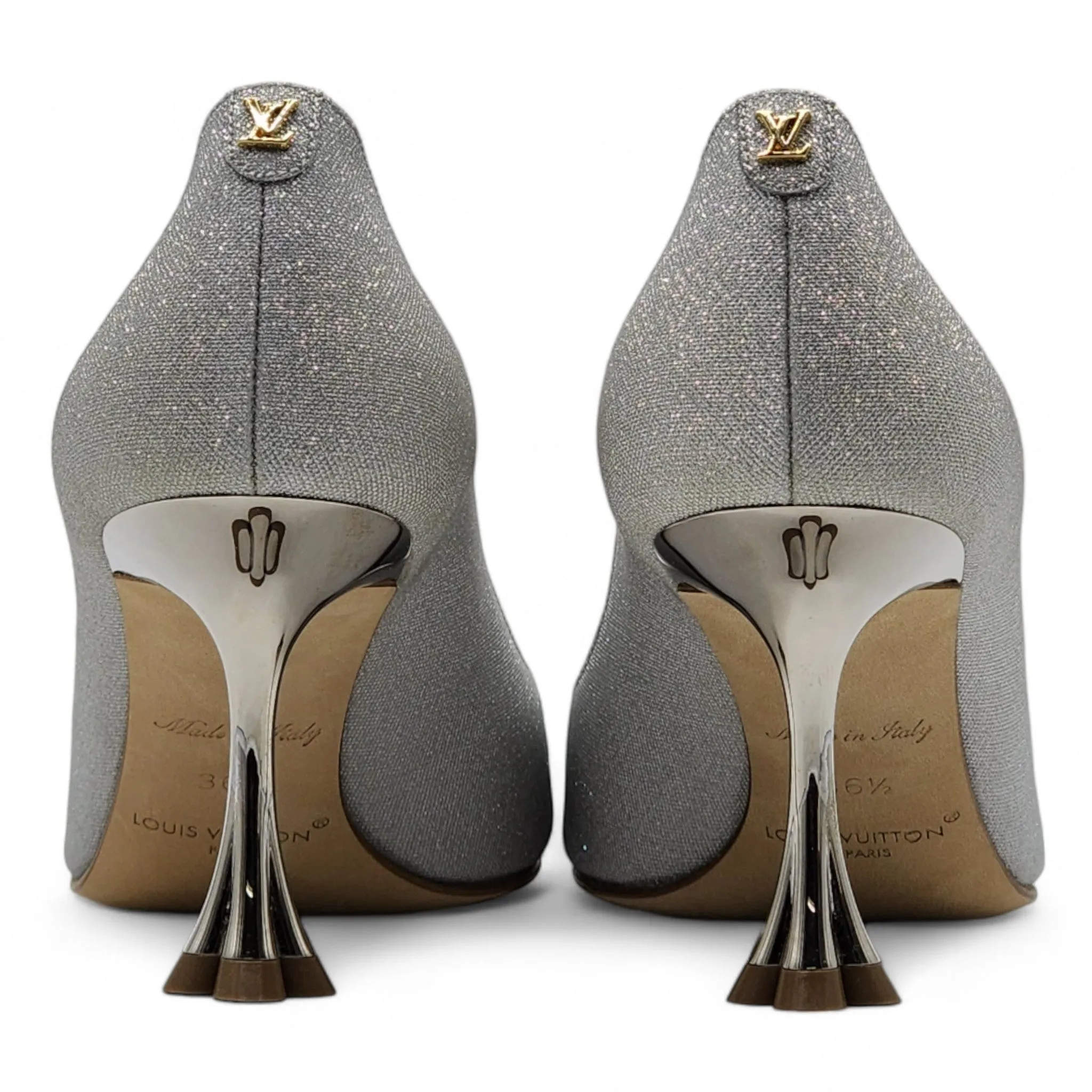 Louis Vuitton Blossom Pumps Glitter in Silver