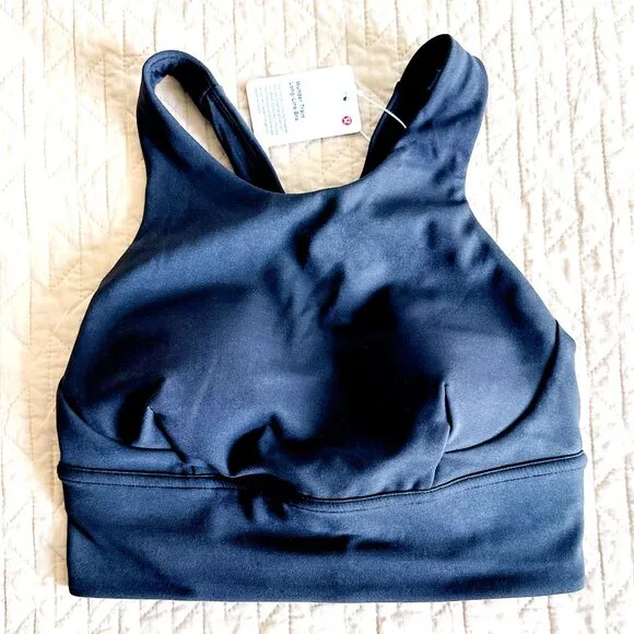 LULULEMON Black Wunder Train Long-Line Sports Athletic Bra C/D Cups Size 4 NWT