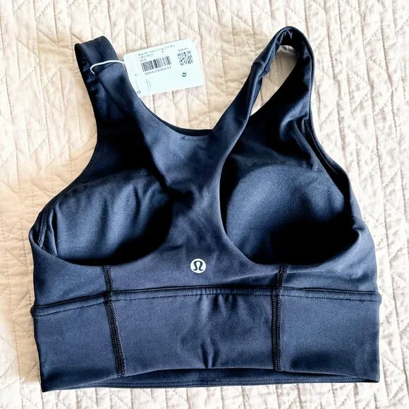 LULULEMON Black Wunder Train Long-Line Sports Athletic Bra C/D Cups Size 4 NWT