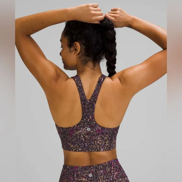 Lululemon Wunder Train Long-Line Bra in Topography Multi Size 8