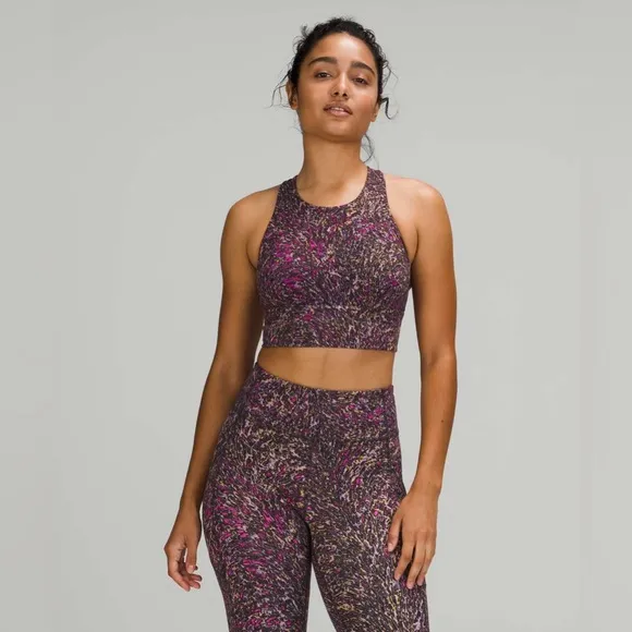 Lululemon Wunder Train Long-Line Bra in Topography Multi Size 8