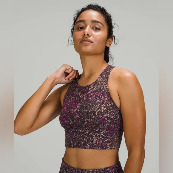 Lululemon Wunder Train Long-Line Bra in Topography Multi Size 8