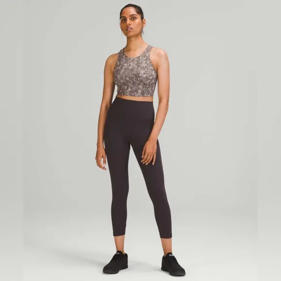 Lululemon Wunder Train Longline Bra in Hideaway Camo Lunar Rock Multi Size 6