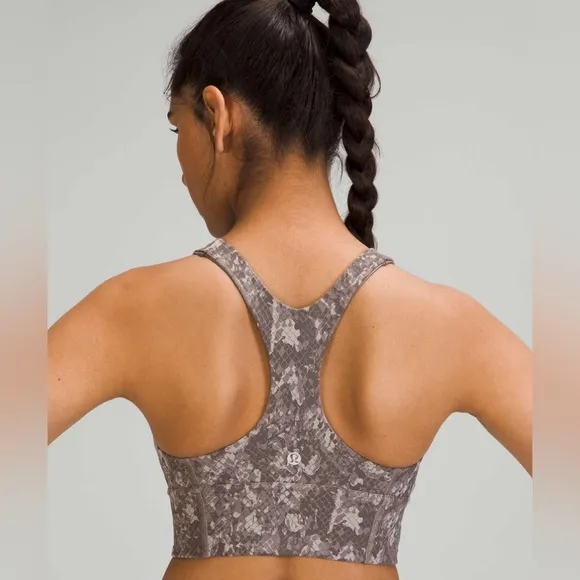 Lululemon Wunder Train Longline Bra in Hideaway Camo Lunar Rock Multi Size 6