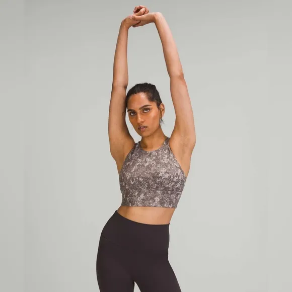 Lululemon Wunder Train Longline Bra in Hideaway Camo Lunar Rock Multi Size 6