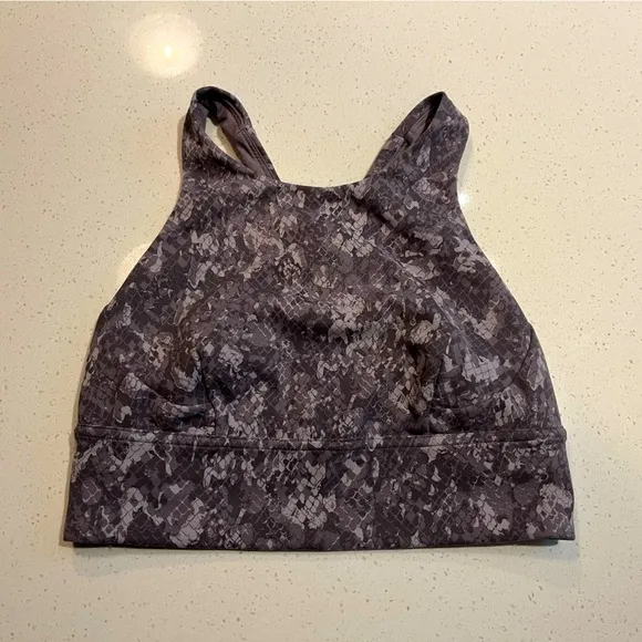 Lululemon Wunder Train Longline Bra in Hideaway Camo Lunar Rock Multi Size 6