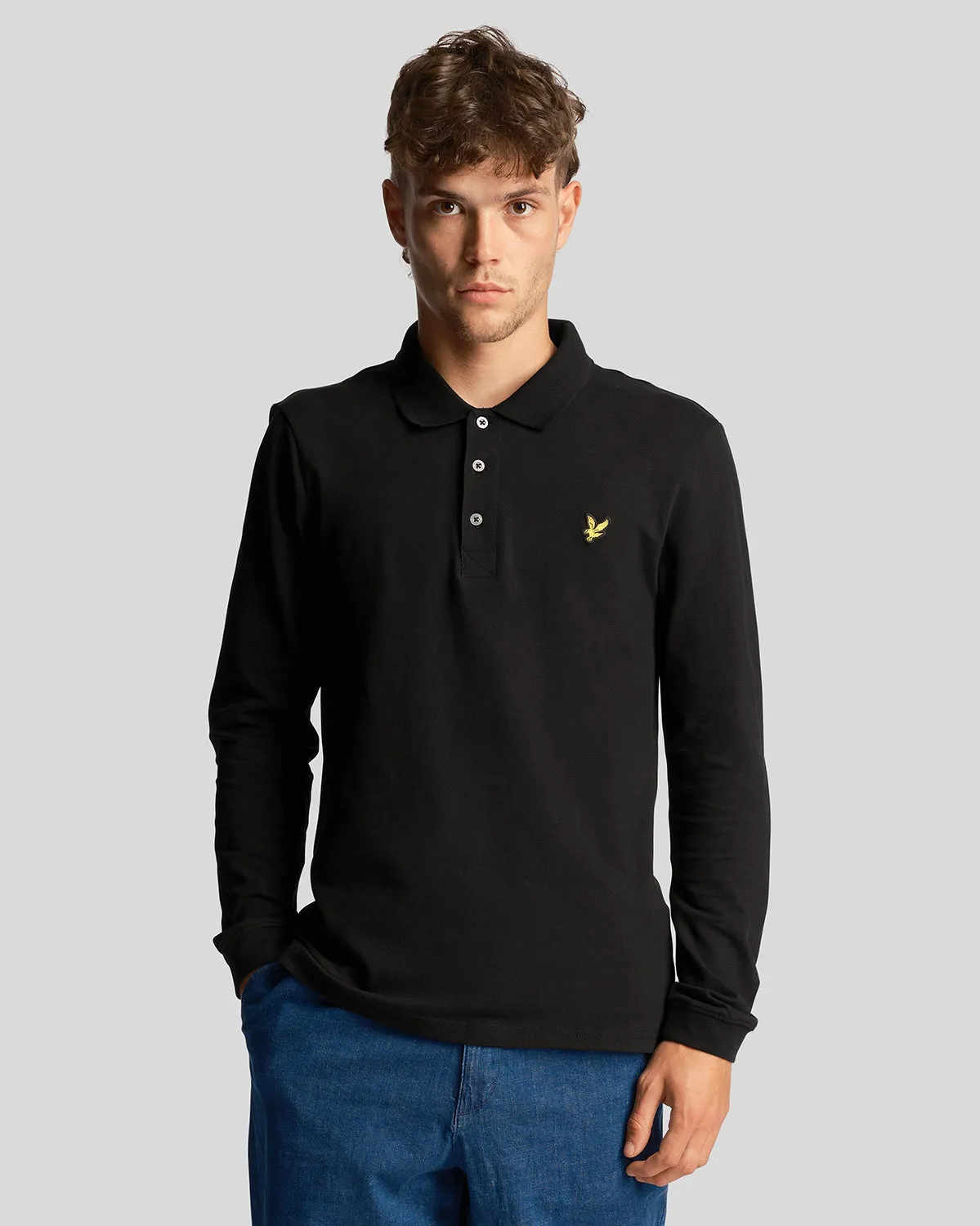 Lyle And Scott L/S Polo Shirt Jet Black