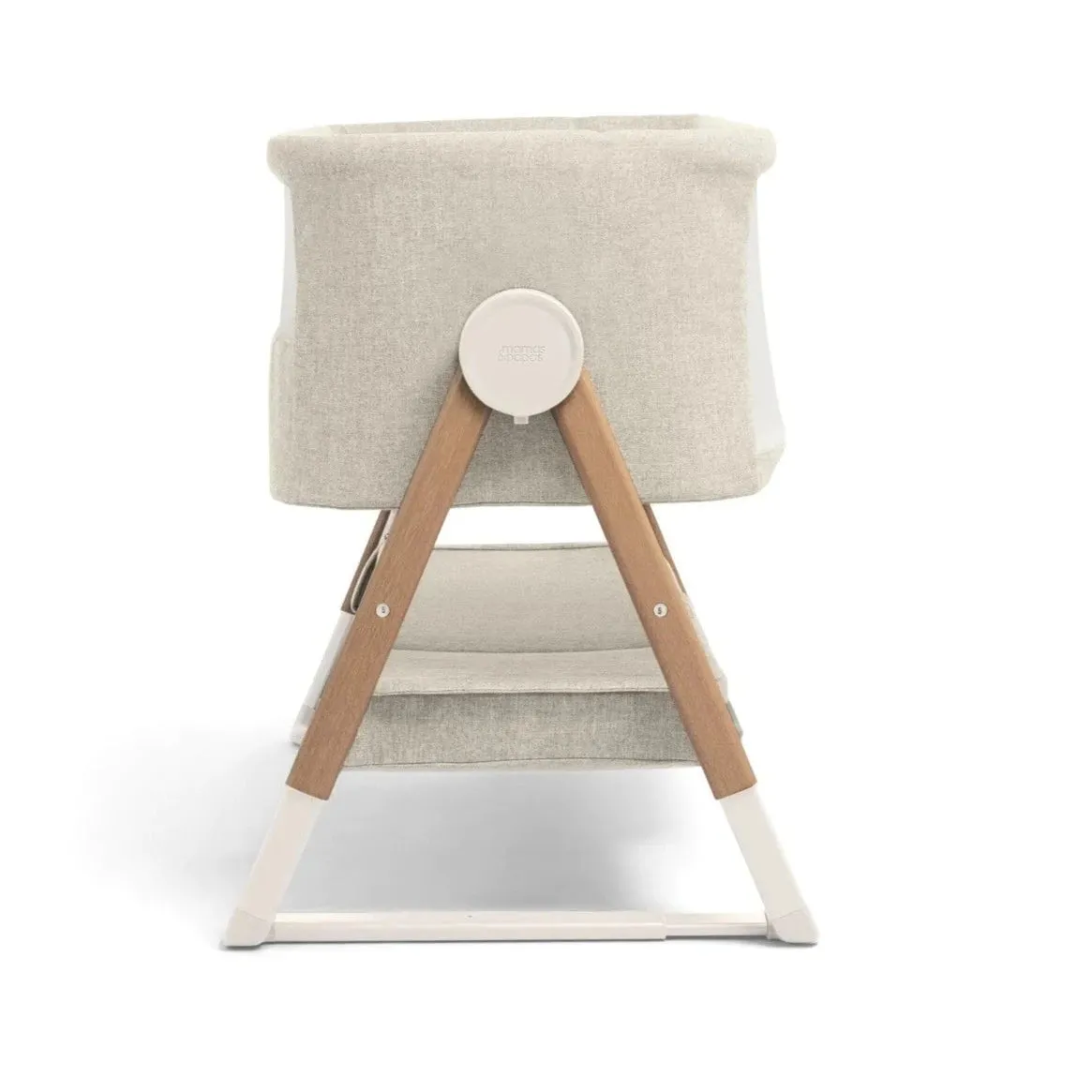 Mamas & Papas Lua Bedside Crib & Sheets - Fawn Beige