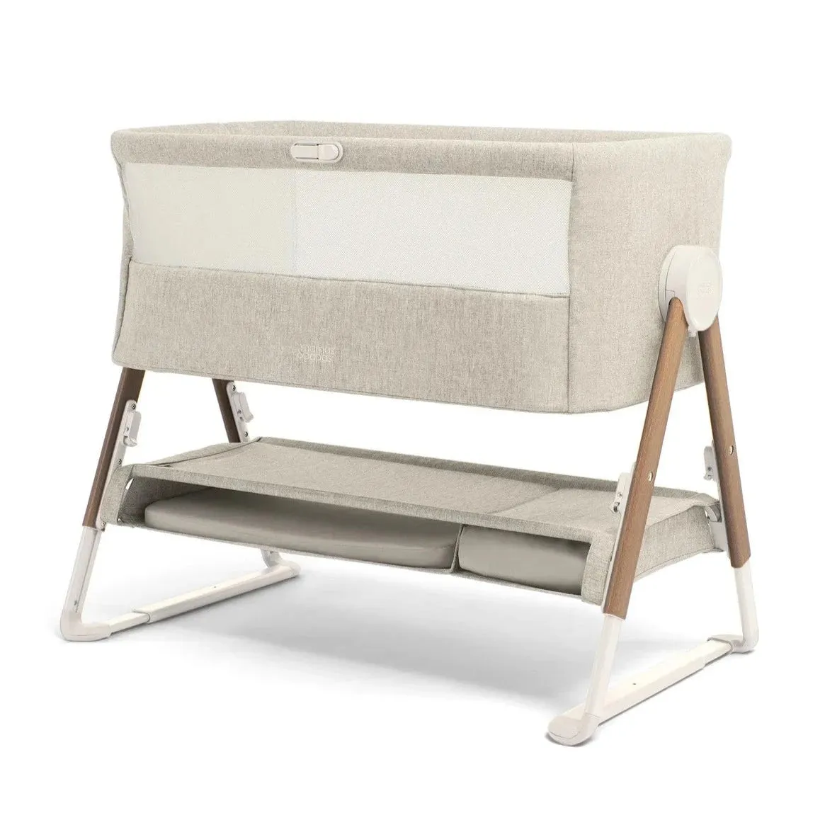 Mamas & Papas Lua Bedside Crib & Sheets - Fawn Beige