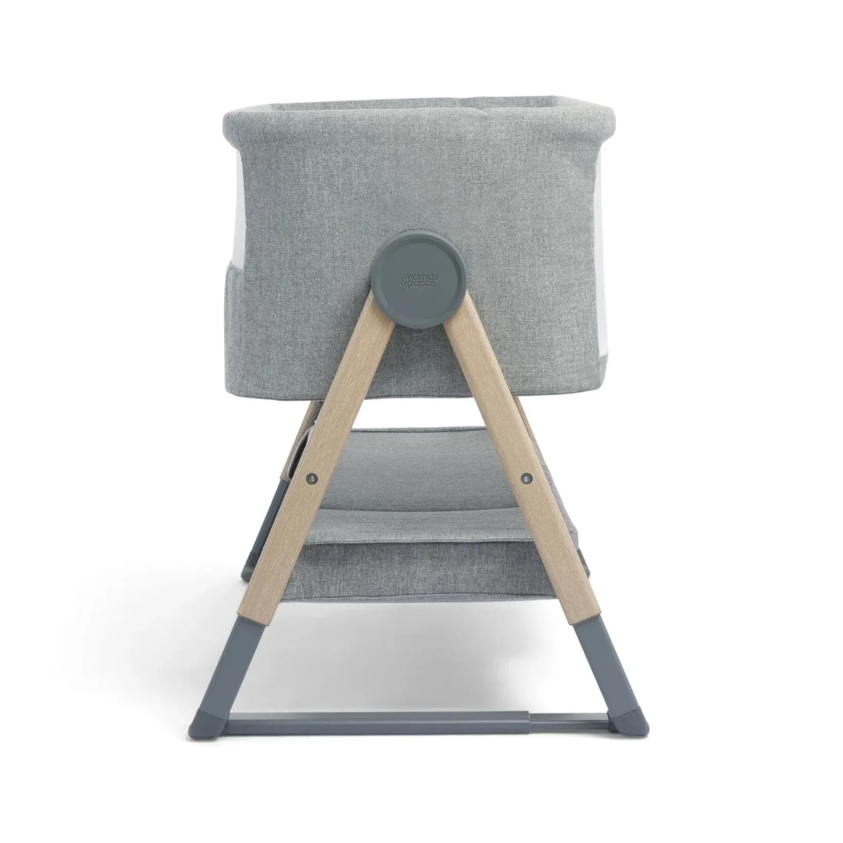 Mamas & Papas Lua Bedside Crib - Grey - BOXED CLEARANCE