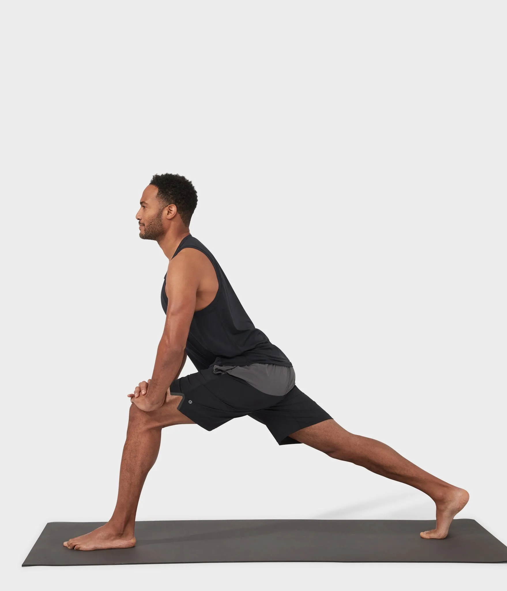 Manduka Apparel - Men's PRO Short - Classic Rise Colorblocked W/Liner - Black Combo
