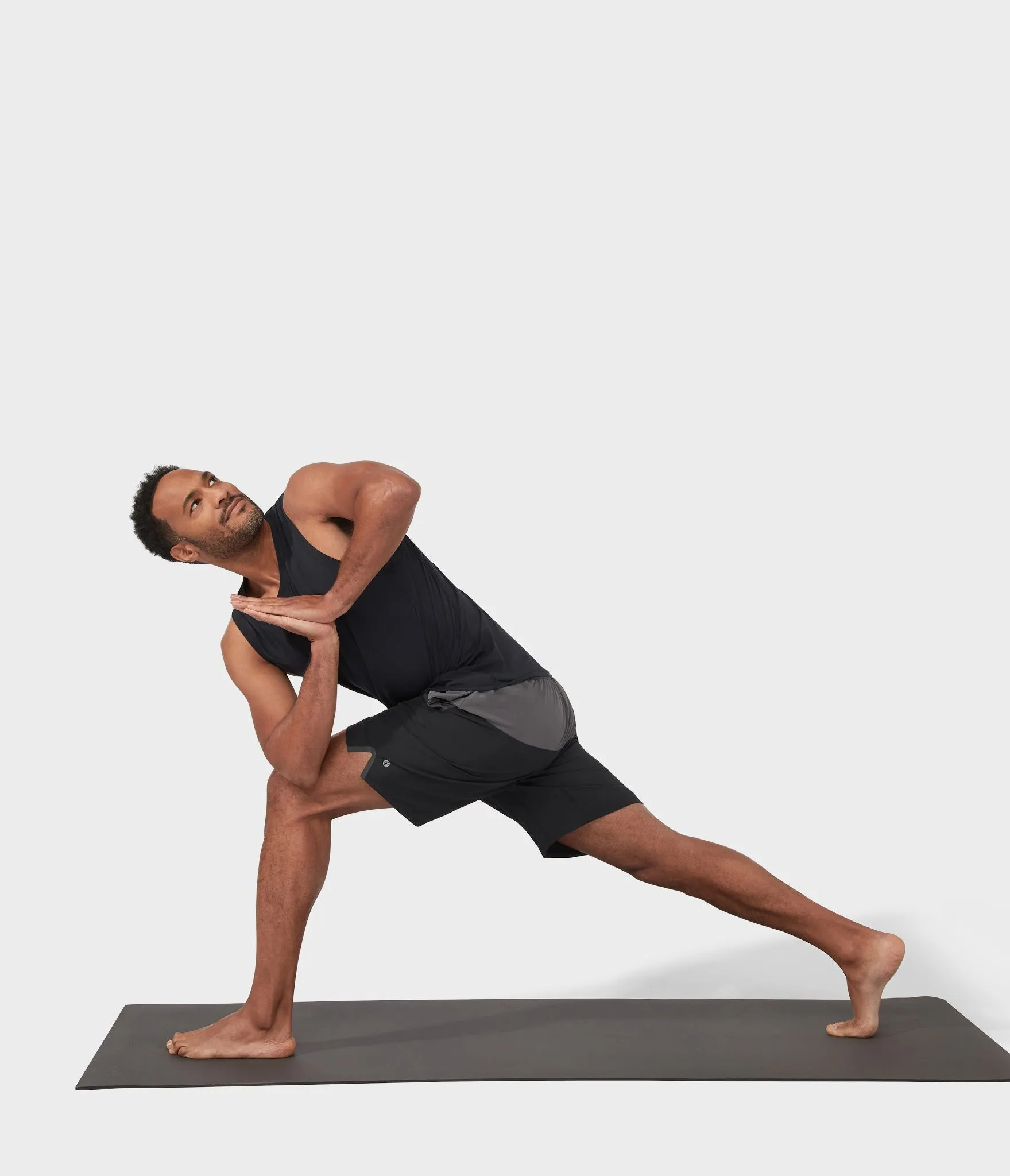 Manduka Apparel - Men's PRO Short - Classic Rise Colorblocked W/Liner - Black Combo