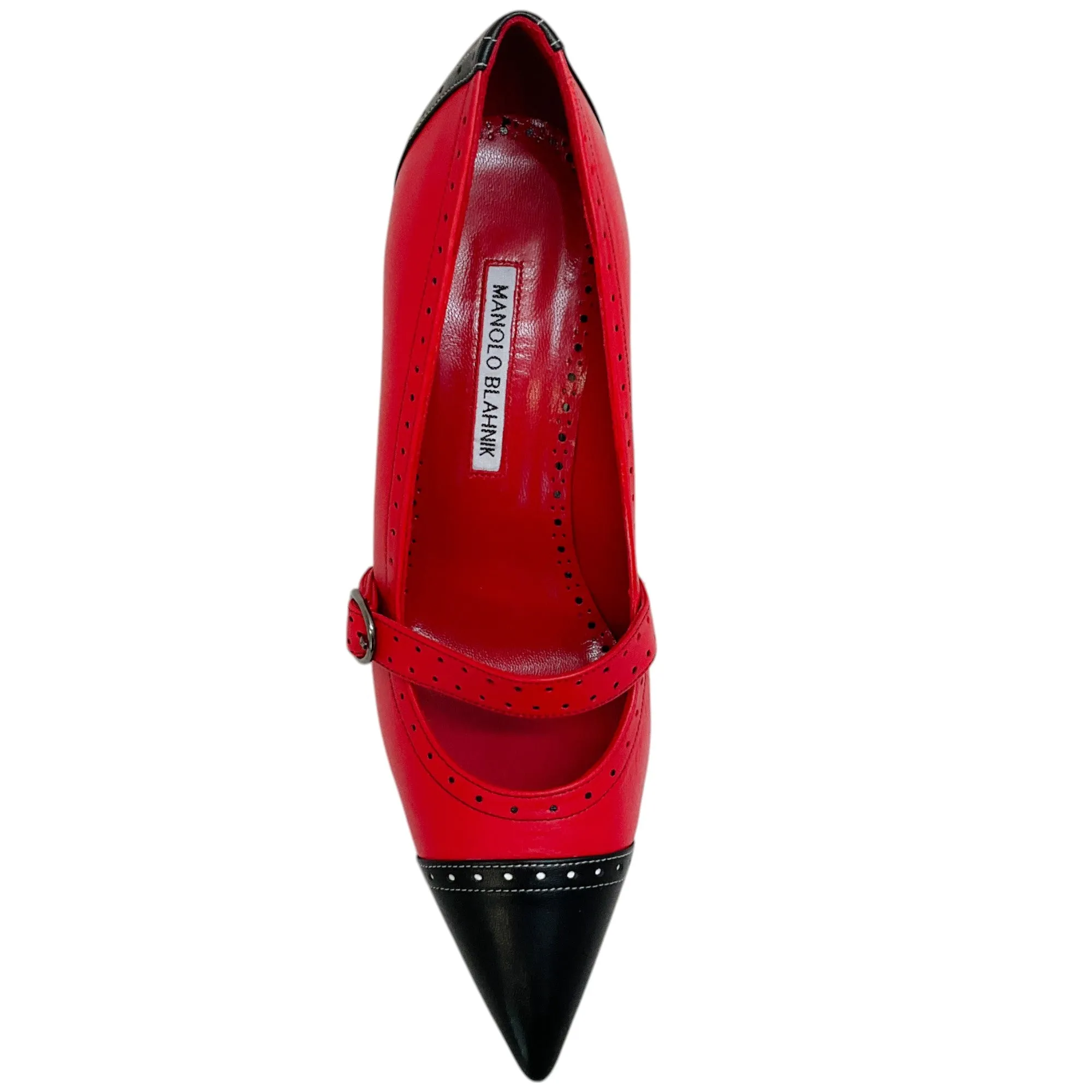 Manolo Blahnik Red / Black Renan Spectator Pumps