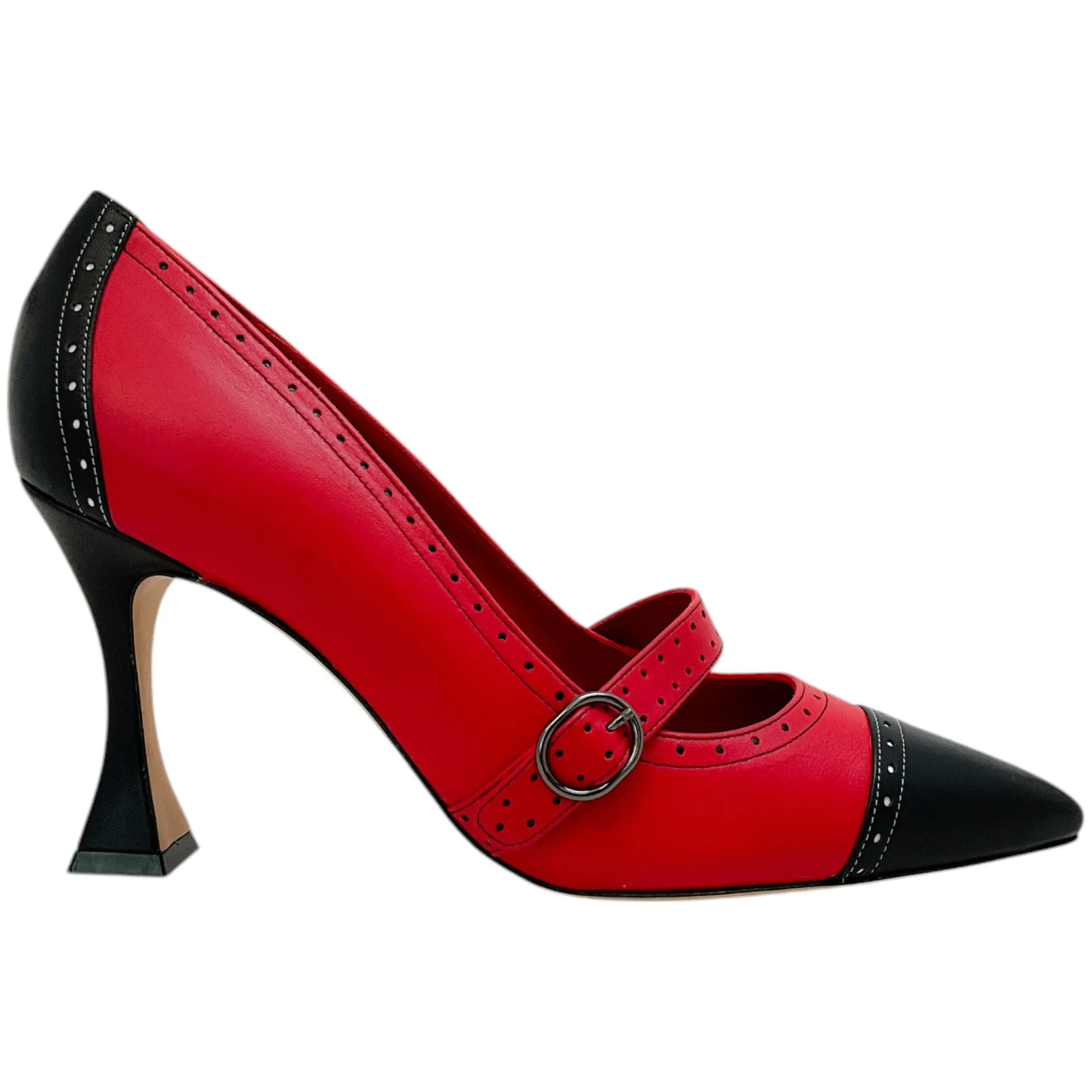 Manolo Blahnik Red / Black Renan Spectator Pumps