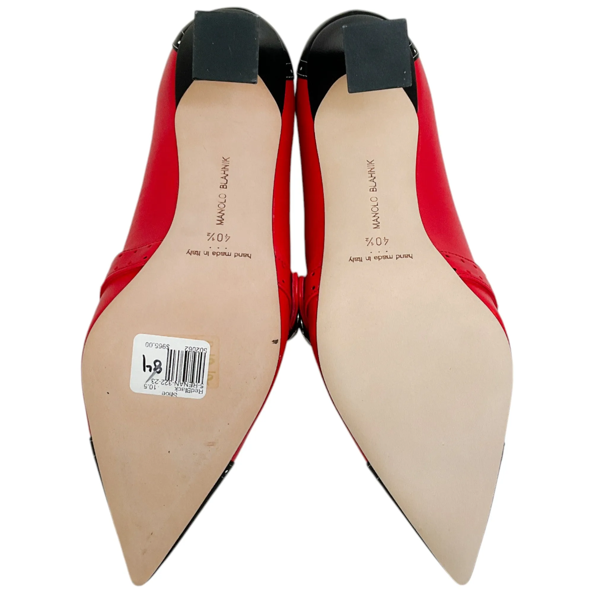 Manolo Blahnik Red / Black Renan Spectator Pumps