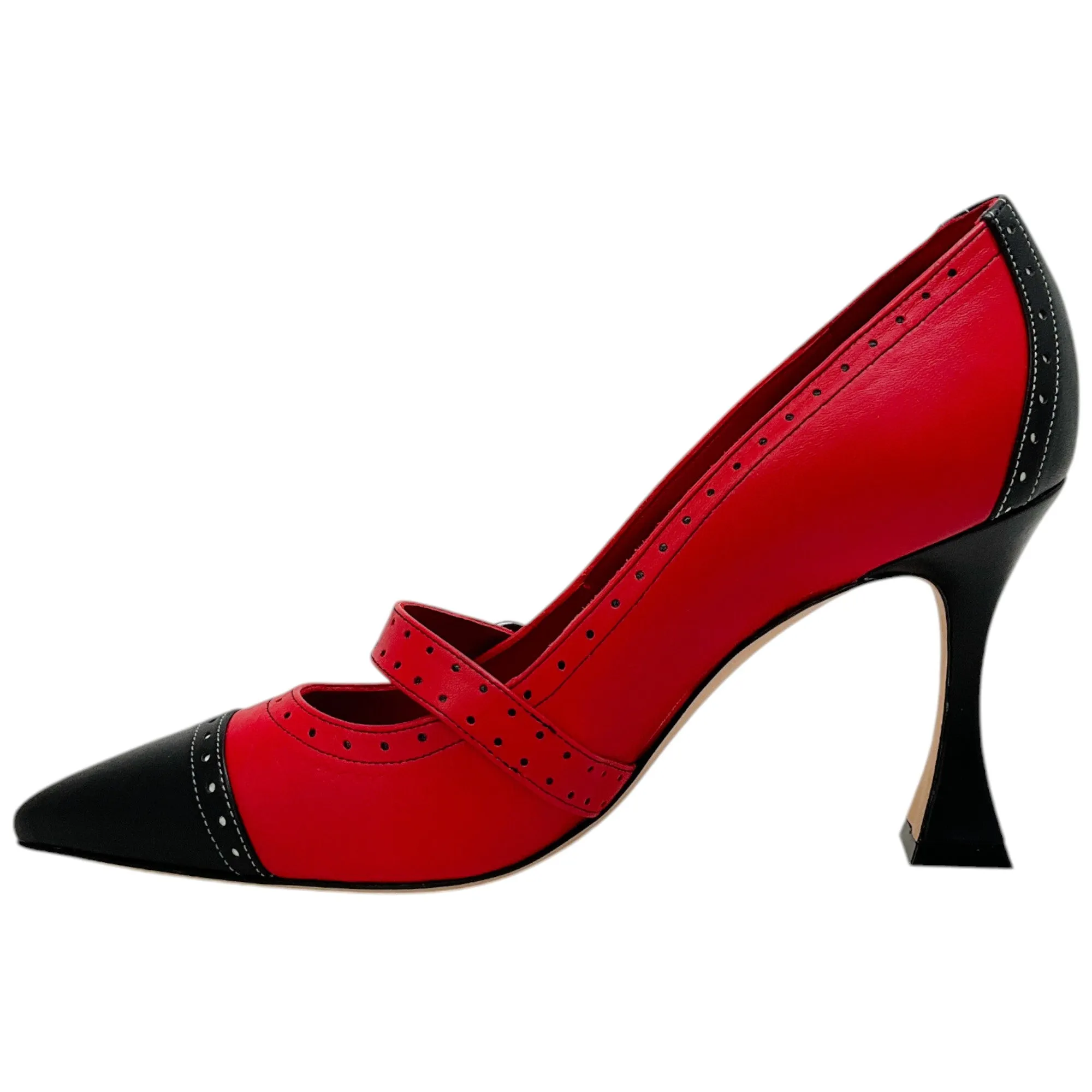 Manolo Blahnik Red / Black Renan Spectator Pumps