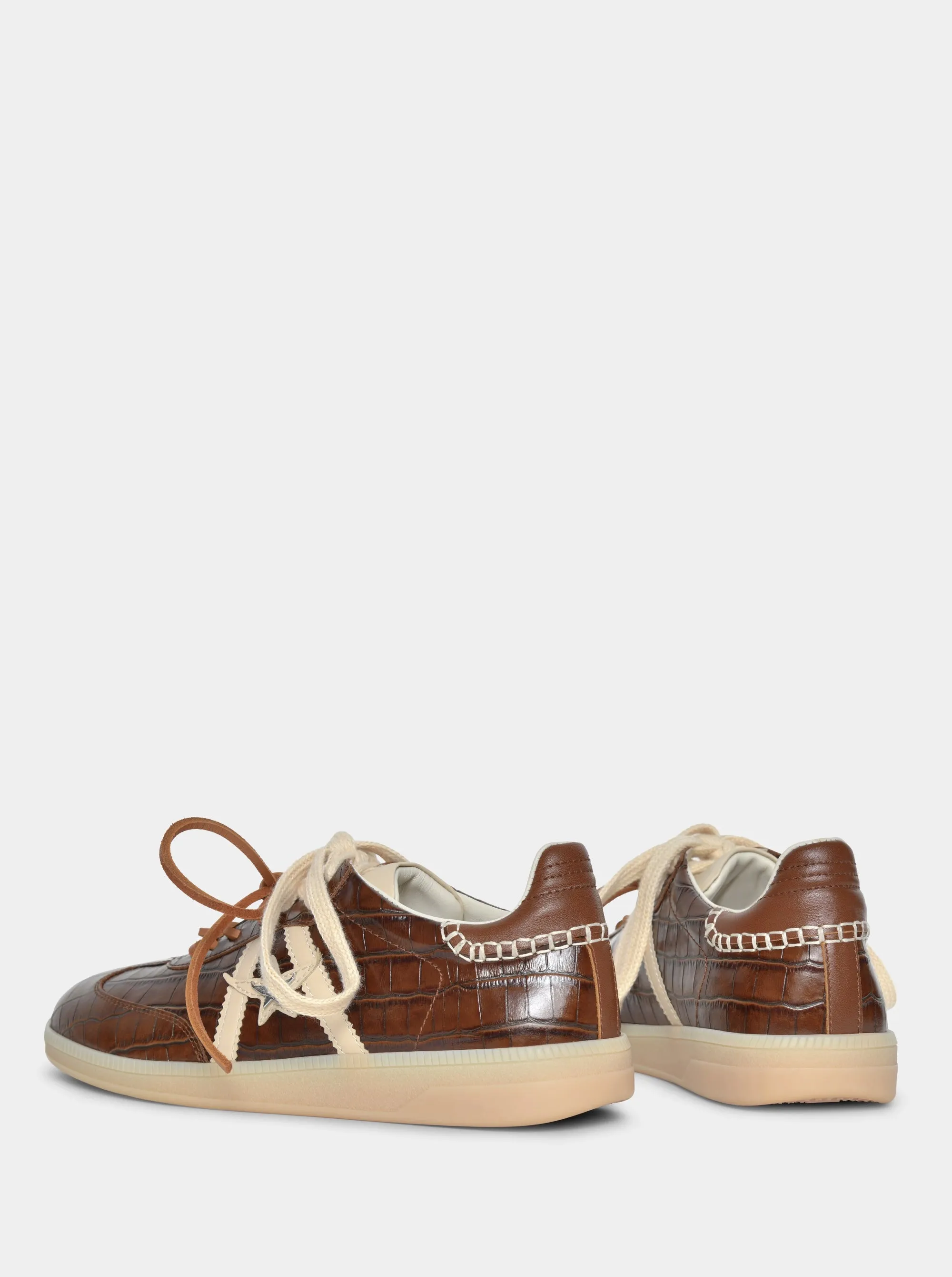 MARTINA BROWN CROCO SNEAKERS