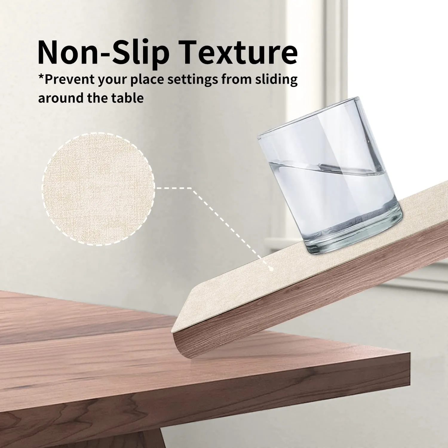 Maxpearl Faux Leather Placemats Set of 6, Heat Resistant Waterproof Anti Slip, Beige