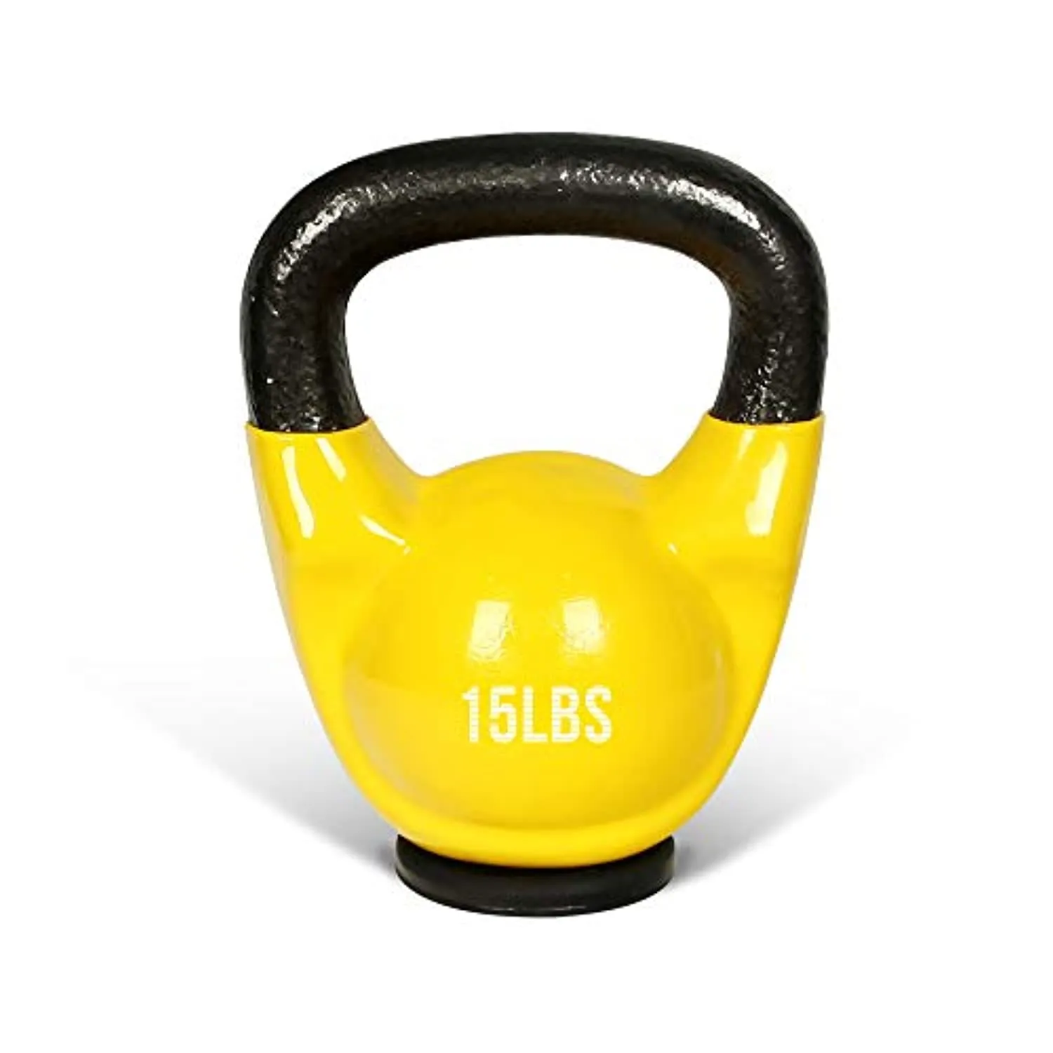 MBAT Vinyl Coated Kettlebells with Thick Rubber Base- Cast Iron Strength Training Fitness Weight Available: 10, 15, 20, 25 LBS