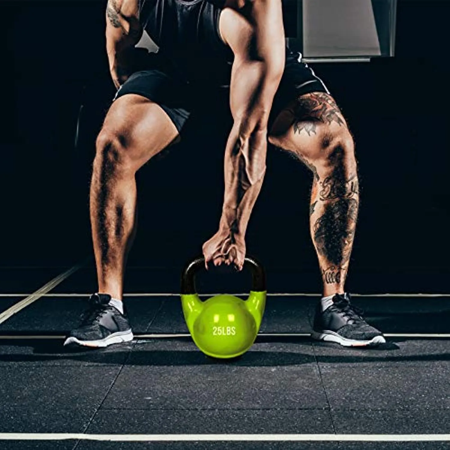 MBAT Vinyl Coated Kettlebells with Thick Rubber Base- Cast Iron Strength Training Fitness Weight Available: 10, 15, 20, 25 LBS