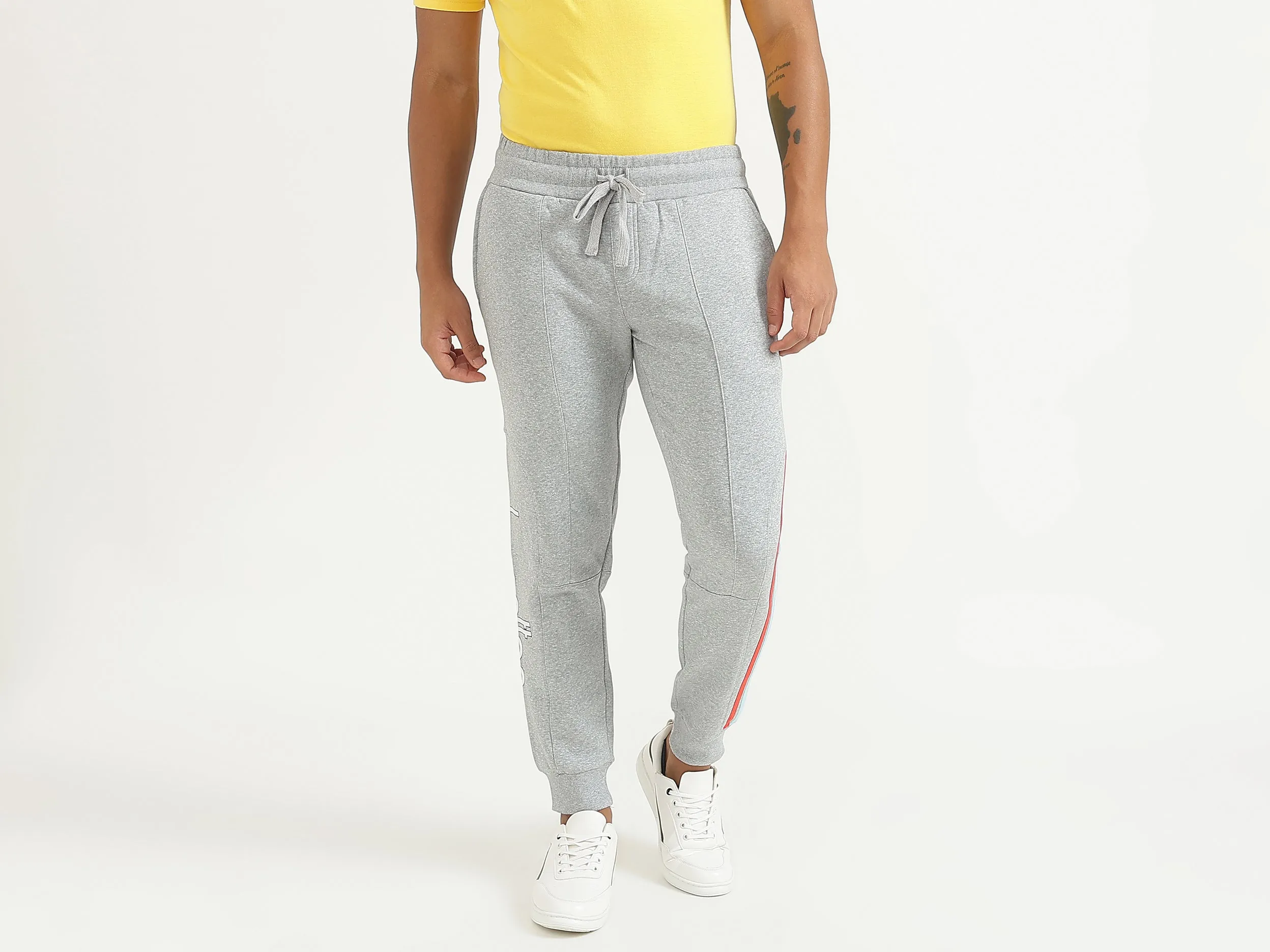 Men Grey Solid Regular Joggers