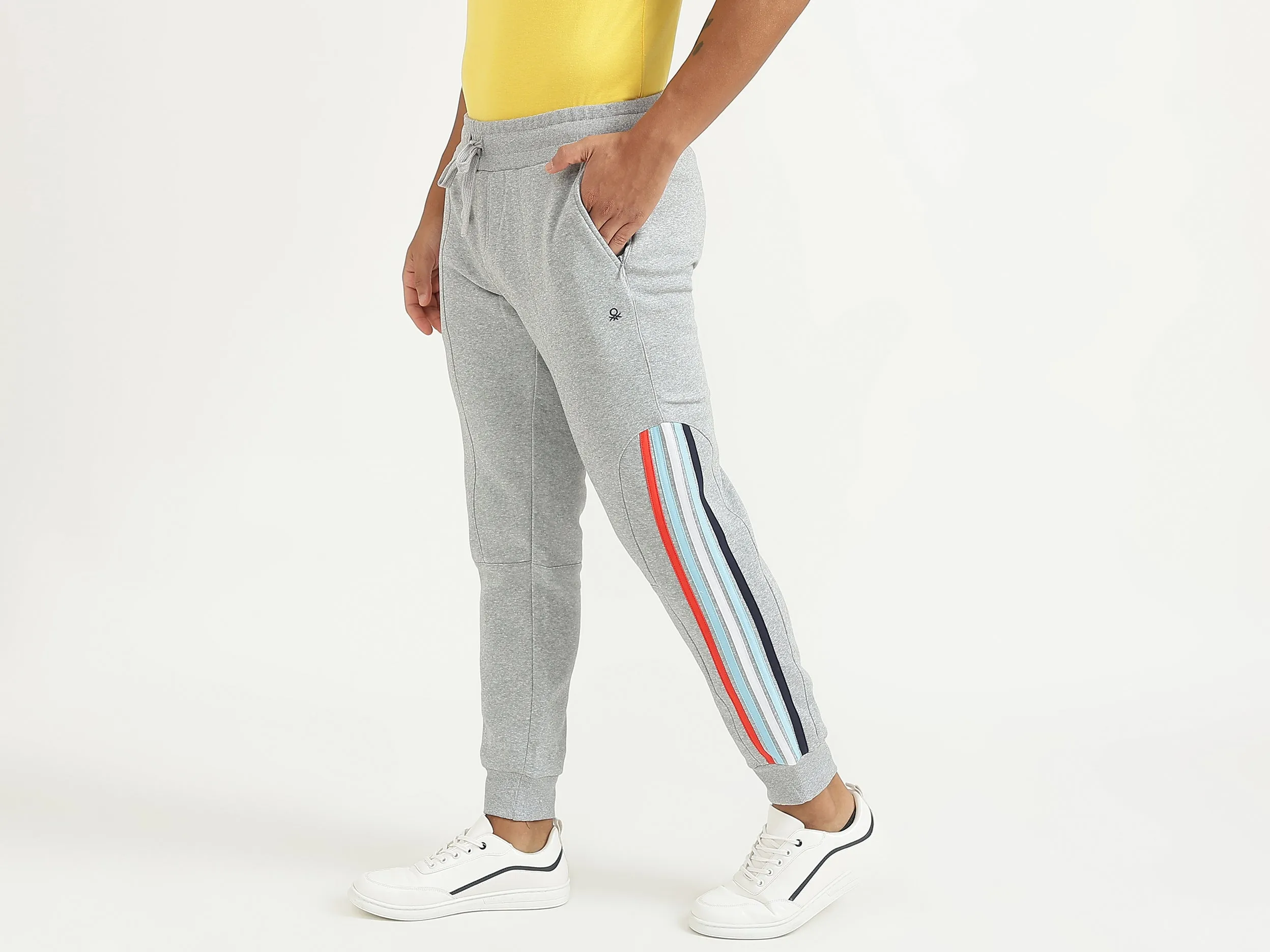 Men Grey Solid Regular Joggers